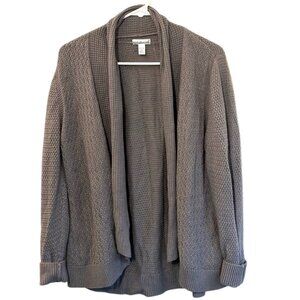 Croft & Barrow Gray Open-Front Cardigan
